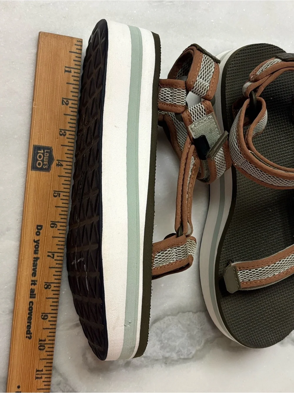 Teva Midform Universal Platform Sport Sandals Olive Brown Women’s Size 8